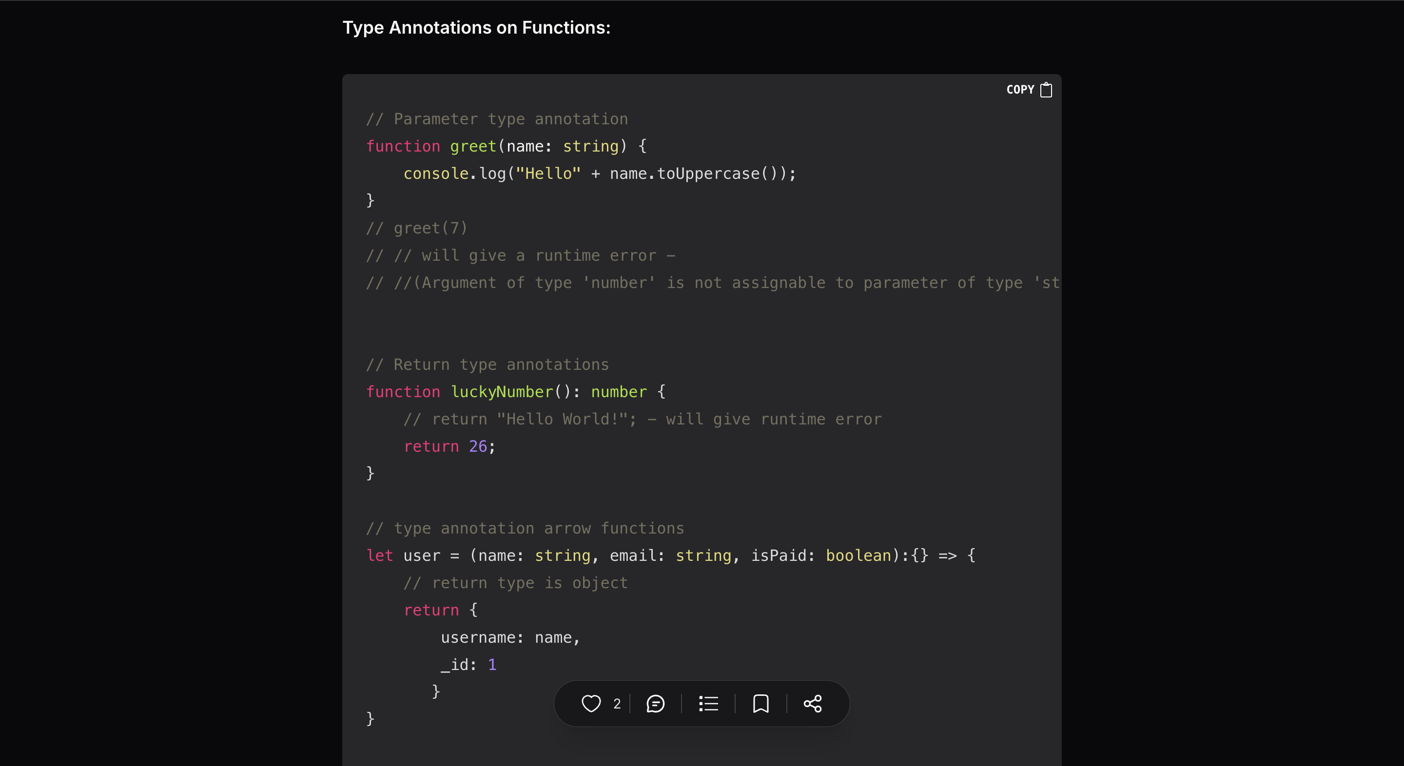 TypeScript type system overview